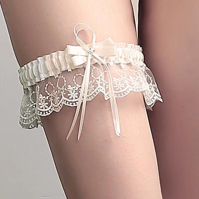 Colore Avorio Pizzo Fiocco Giarrettiera da Sposa Cosplay per Ragazze Anello da Gamba Accessori da Donna