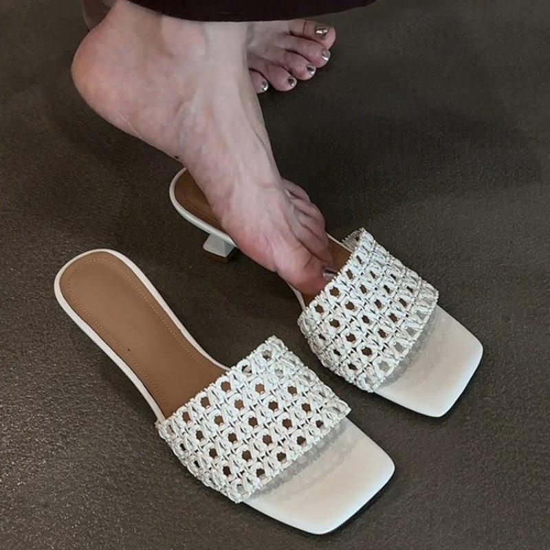 Fashion Women Slippers Fashion Heeled Sandals Dress Elegant Woman Shoes 2025 Designer Brand Party Pumps Luxury New Sandalias De Mujer