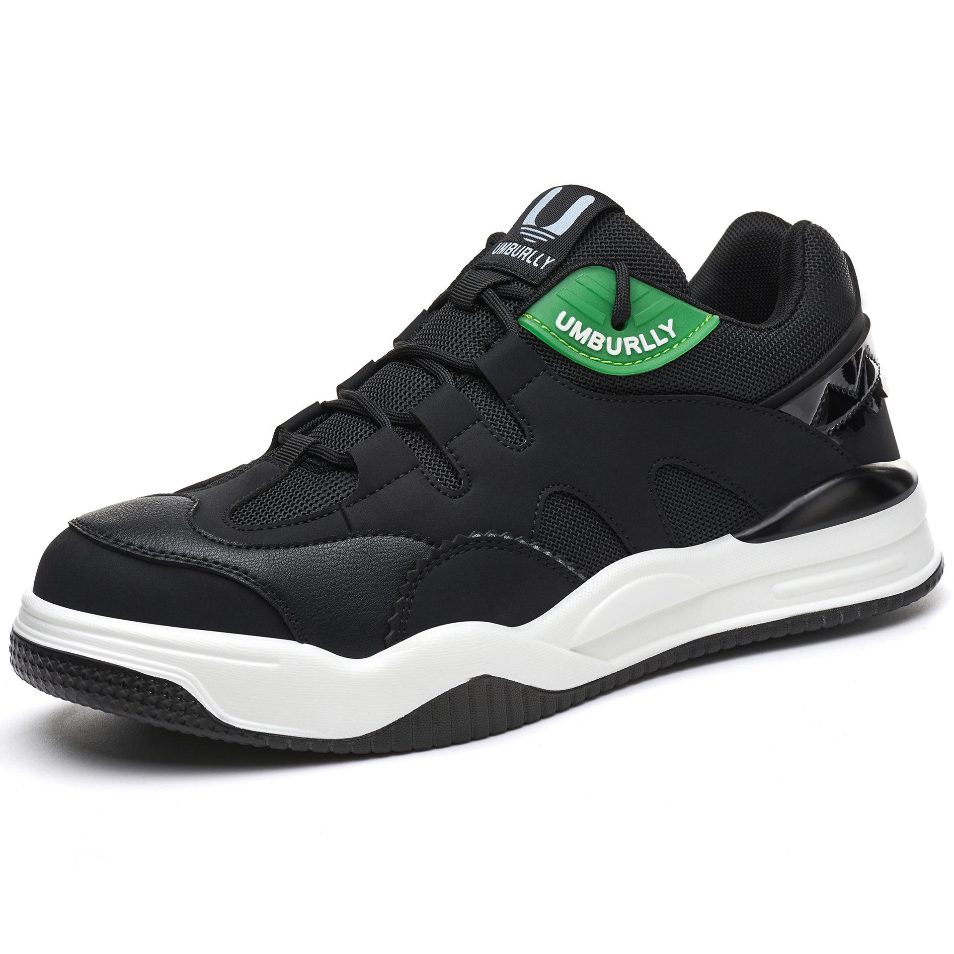 

Unisex labor insurance shoes, fashionable, comfortable, breathable and protective work shoes Black; 46