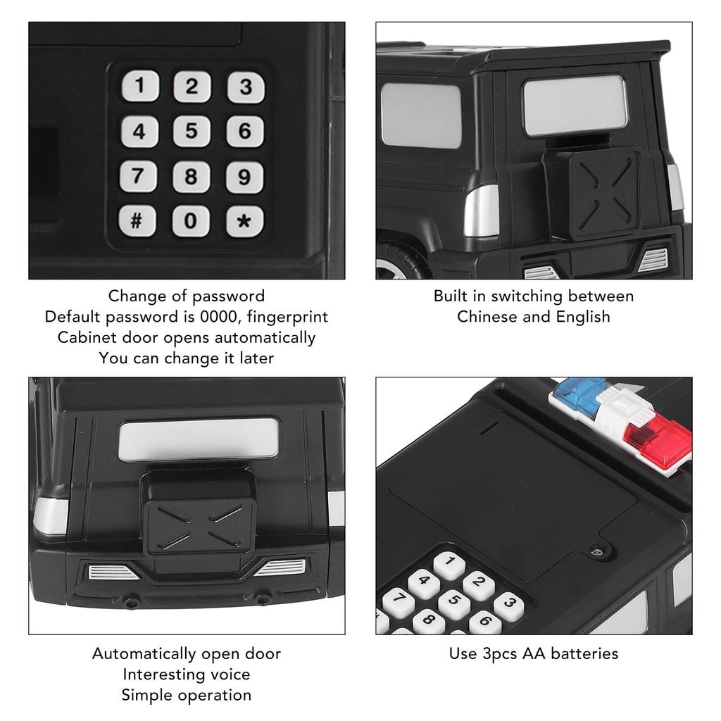 Car Bank Automatic Fingerprint Password Money Rolling Cash   Car Bank for Children