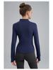Women's Nude Feeling Slimming Zip-Up Yoga Suit - Long Sleeve Fitness Top for Running & Aerobics