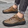 Large-sized Hand-stitched Casual Men's Shoes, Outdoor Anti-slip and Wear-resistant Men's Leather Shoes