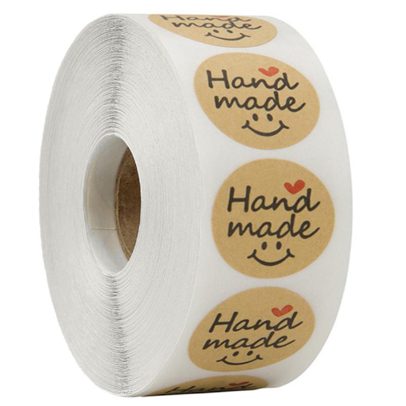 500 Kraft Paper Thank You Sealing Stickers for Handmade Dessert and Cake Gifts