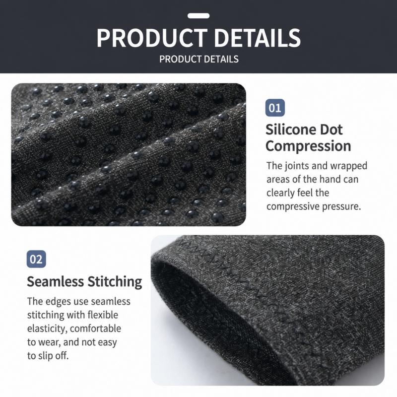 Guanti Compressivi Senza Dita Con Punti Antiscivolo in Silicone Sottili Elastici Per Mani Per Adulti Uso Quotidiano Lavoro Guida Digitazione e Artigianato Uso Primaverile