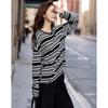 Demana Women's Lyocell Striped Long Sleeve T-shirt