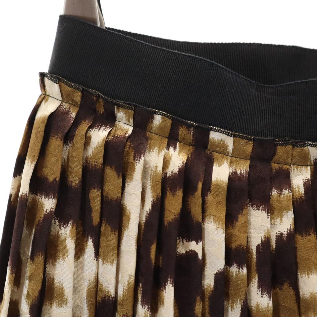 Louis Vuitton Französische Seide Leopardenmuster Mini Länge Plissee Rock Damen Gebraucht