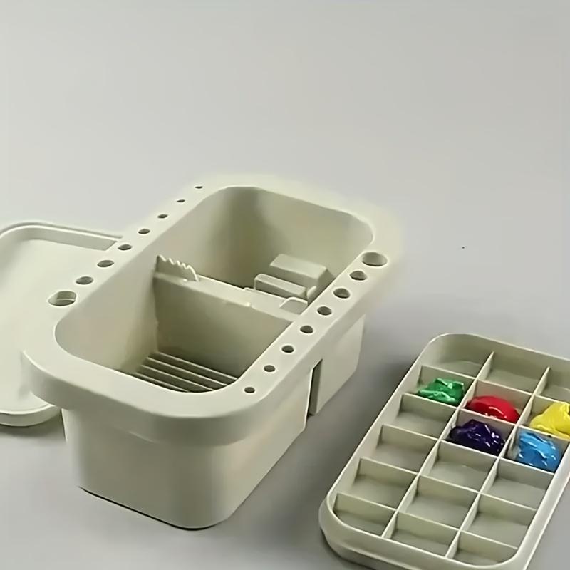 1 Pc Three-in-one Multi-functional Pen Wash Case, Can Be Used As a Color Palette, Paint Box, Easy To Use Art Tool Set