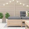 Garden Footstool with Cushion Solid Pine Wood