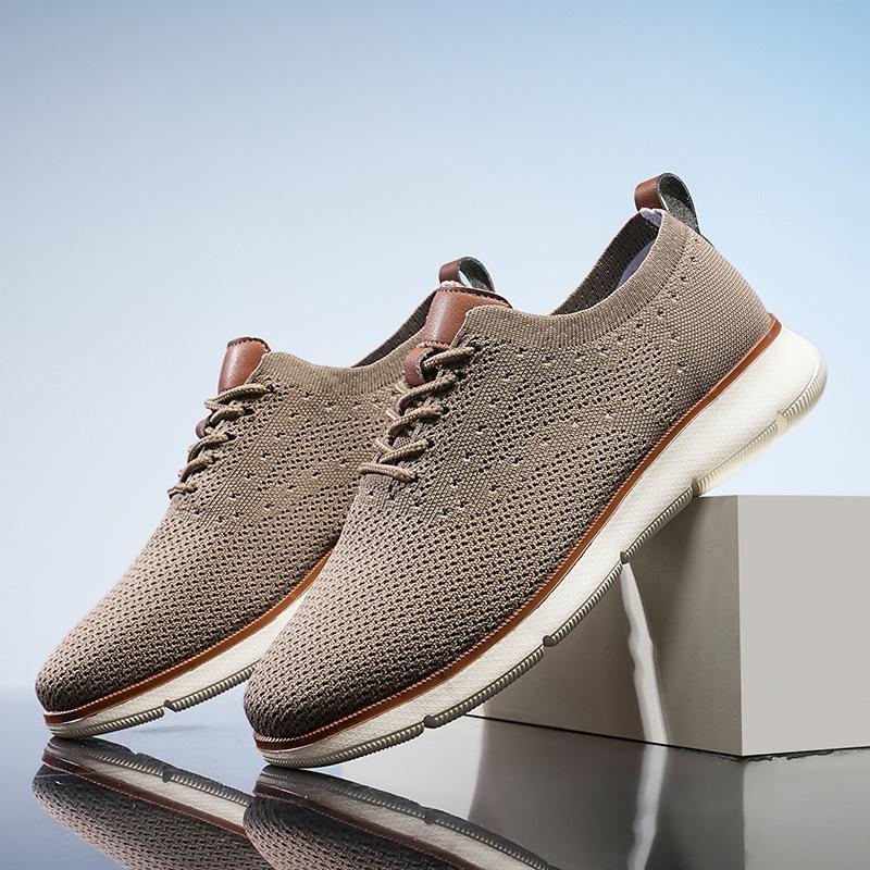 Men's shoes fly-woven breathable mesh casual lightweight sports large size men's sports casual shoes