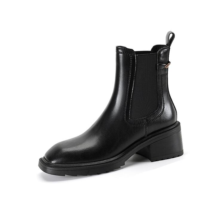 

Модные НОВЫЕ Осенние Ботинки Женские Туфли из Спилка Женские Квадратный Носок Массивный Каблук Обувь Повседневные Слипоны Короткие Ботинки Ретро Черные Ботинки 40 чёрный