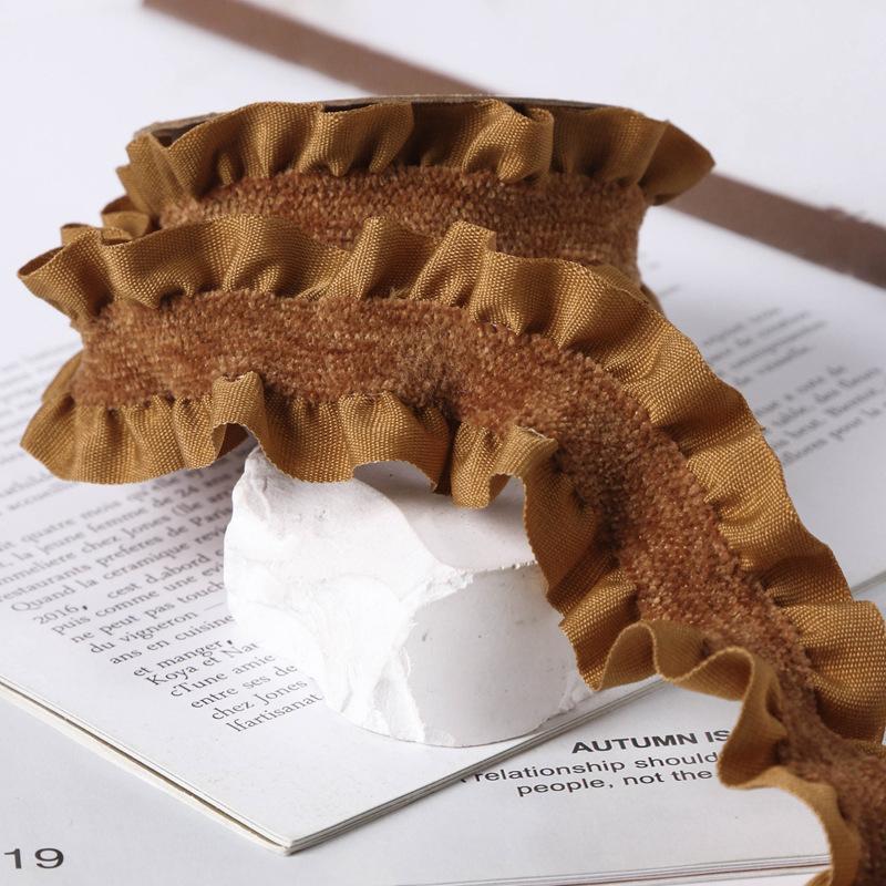 10 Yards Double-sided Wrinkled Pleated Lace Trim Ruffle Lace Edge Ribbon DIY Sewing Hair Bows Hat Clothing Decor Accessories