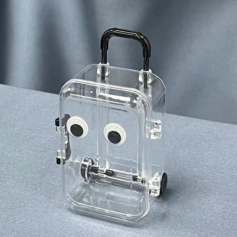 Creative Jewelry Storage Box Mini Cute Clear Luggage Suitcase Candy Box Wedding Gift Packaging Desk Organiser Decoration