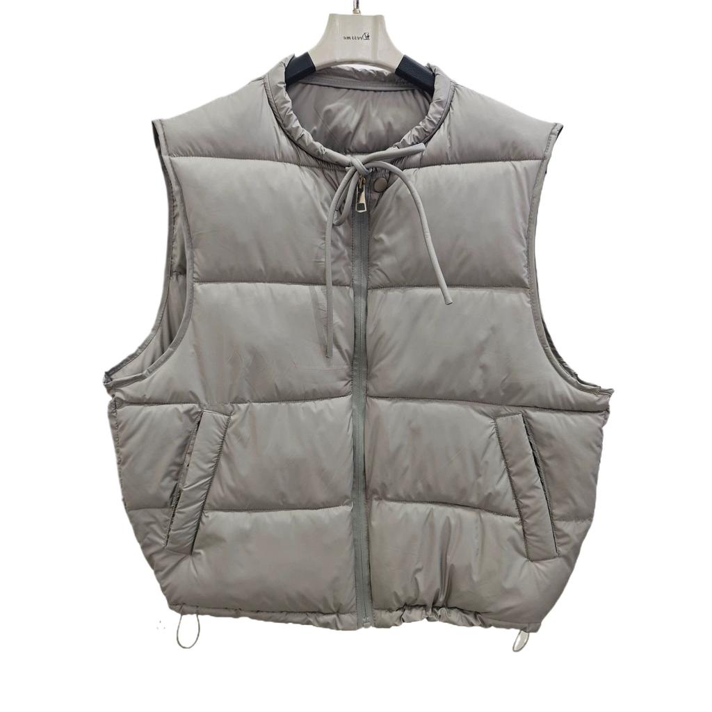Light Cotton Vest Women's Short Autumn and Winter Korean Loose Round Neck Cotton Clothes Vest Thermal Vest Vest Vest Outside