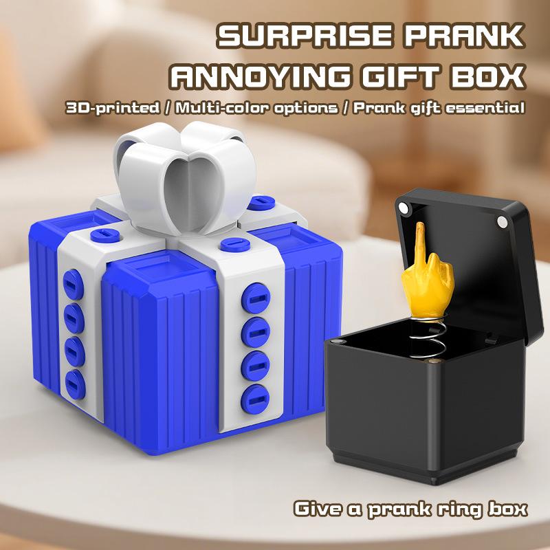 Funny Annoying Surprise Gift Box, Prank Rose Poop Middle Finger Figurine Ornament for Gag Present