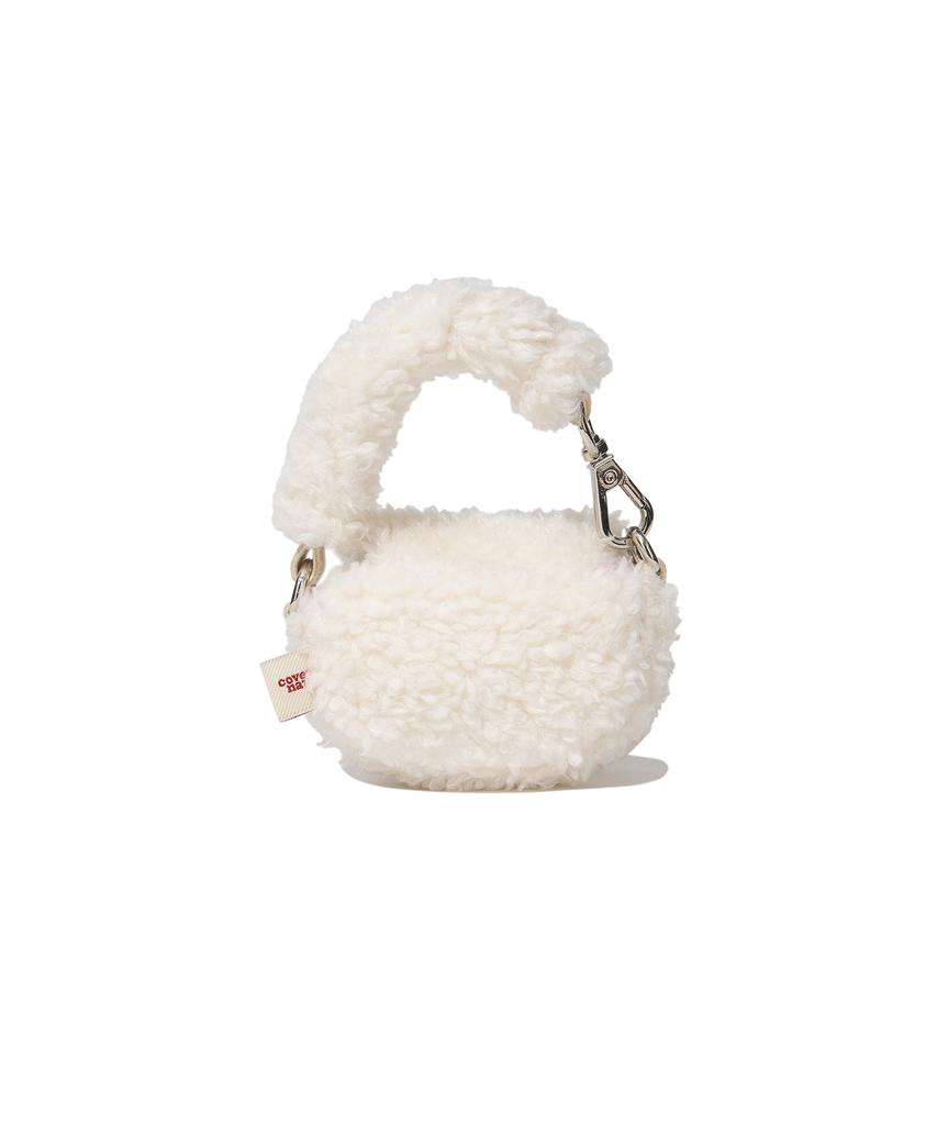 Covernat Woman Clover Heart Fluffy Pouch Ivory