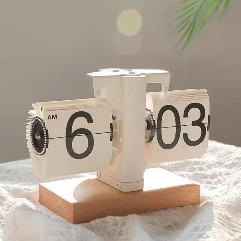 Mechanische Automatische Seite Ästhetische Wendung Uhr Figuren Heim Arbeitszimmer Digital Tischuhren Dekoration Wohnzimmer Luxus Ornamente Lustige Geschenke