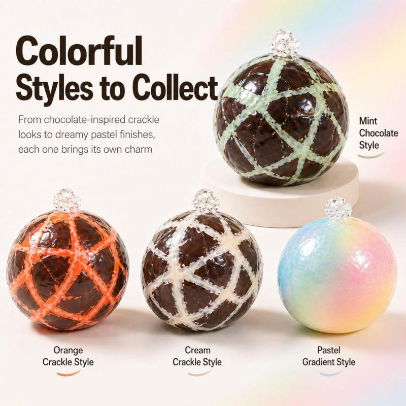 Pressure-relieving Crispy Chocolate Soft Ball Toy, Waxy Cracked Soft Texture, Stress-relieving Candy Toy, Office Toy, 10 Packs