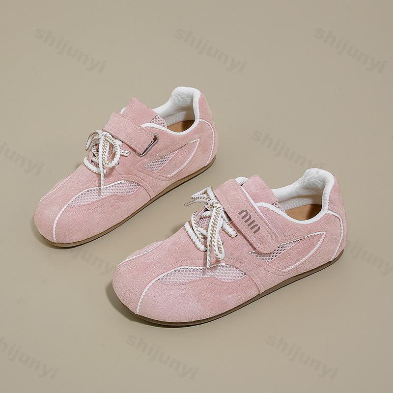 

Мода 2025 Весна Новые Женские Модные Ретро Повседневные Низкие Кроссовки Сетчатые Дышащие Мягкая Подошва Удобные Нескользящие На Шнуровке Плоские Кроссовки 35 розовый