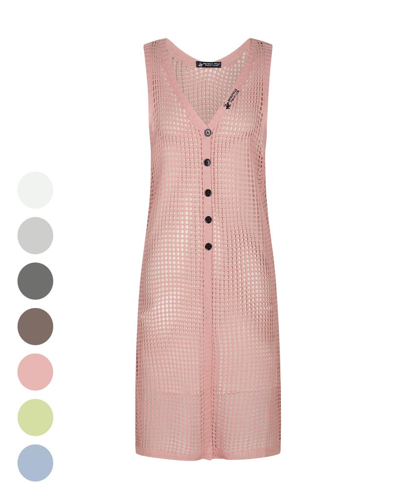 BHPOLOCLUB Women'S Summer Openwork Net Long Vest 8 Colors Op107