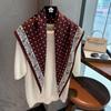 Temperament Polka Dot Cashew Print Scarf Spring And Autumn High-End Wear Women'S Triangle Scarf Silk Scarf