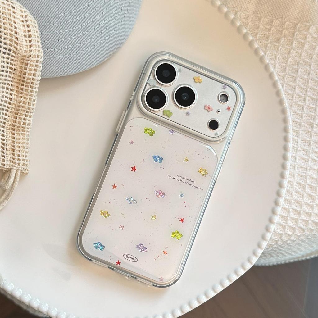 Colorful Flower and Star Phone Case for iPhone 16, iPhone 17, and iPhone 17 Pro Max