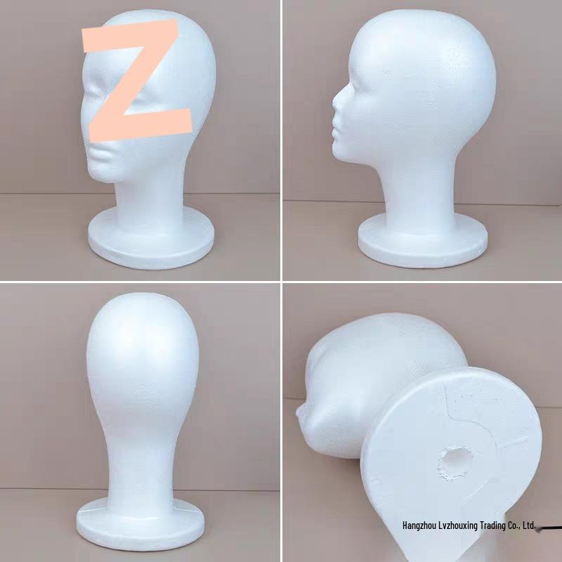 Foam Mannequin Wig Stand for Hair Styling and Trimming