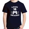 Level 18 Unlocked Video Gamer 18th Birthday Gift Graphic T Shirts Summer Cotton Short Sleeve Tshirts Unisex Print T Shirt