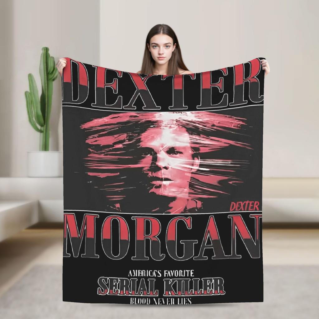 Dexter Morgan Blood Never Lies TV Show Poster Warm Cozy Blanket Travel Car Bedding Throws Flannel Bedspread Sofa Bed Cover