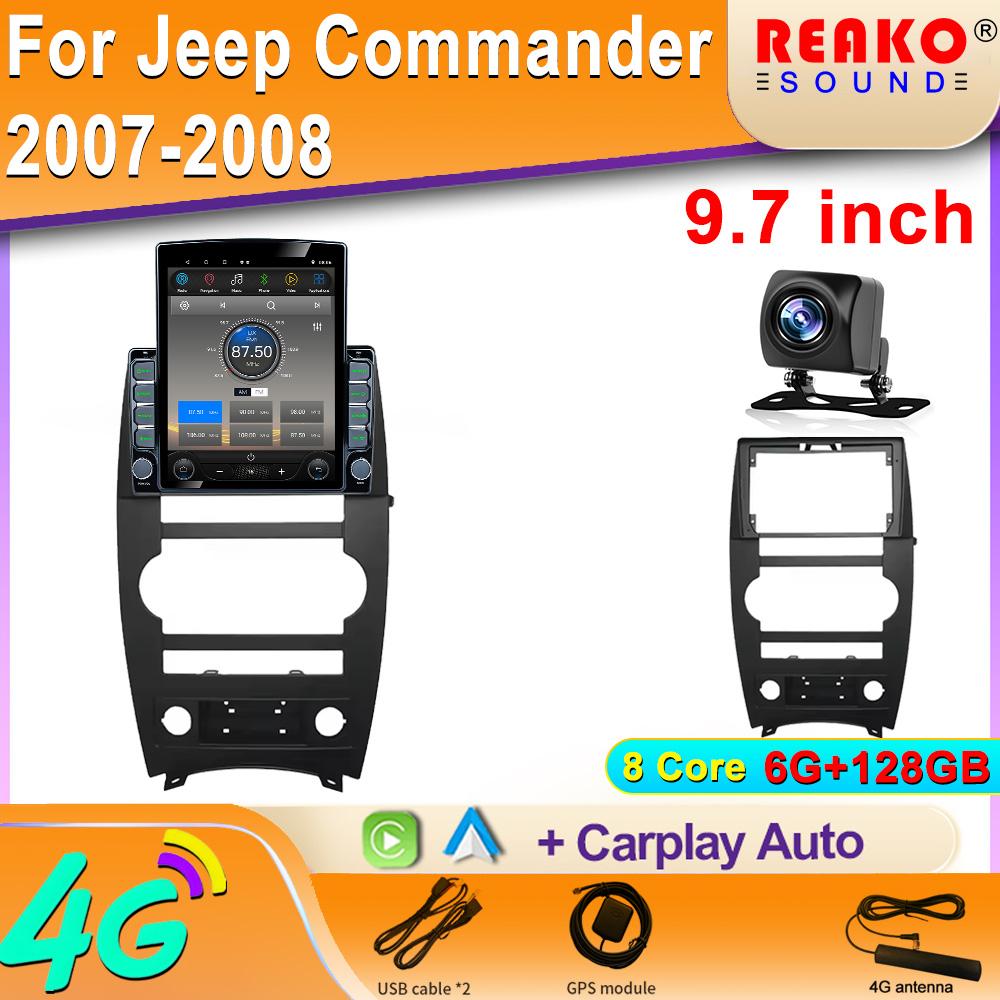 9.7" Vertical Style Tesla Screen Android Car Radio For Jeep Commander XK 2007 Multimedia Player Navigation GPS Carplay Screen