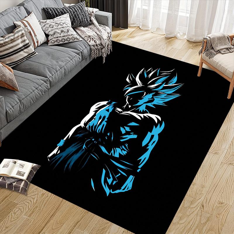 Dragon Ball Goku Square Area Rug, Non-Slip Floor Mat for Living Room, Perfect Gift for Goku Fans