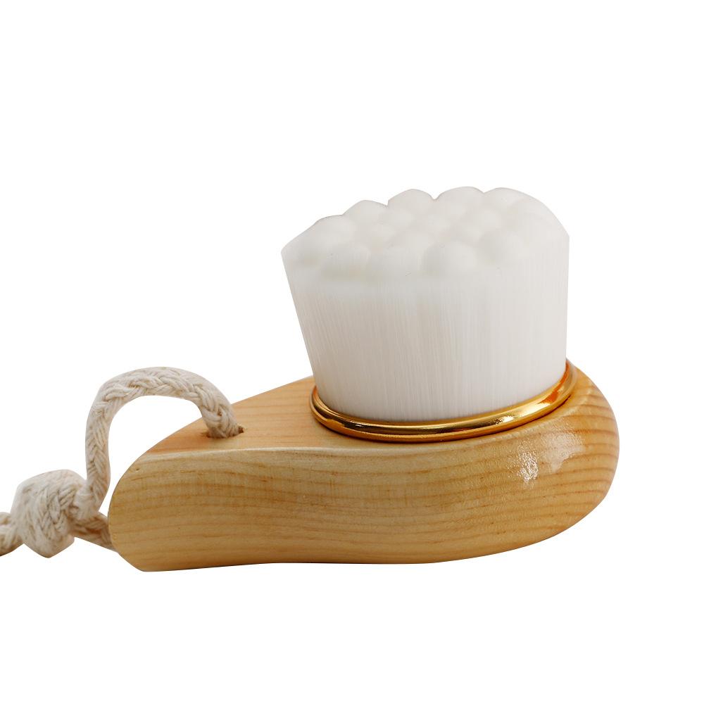 1PCS Wooden Handle Facial Cleansing Brush Deep Clean Pore Exfoliator Face Scrub Facial Washing Brush Cleaning Tool