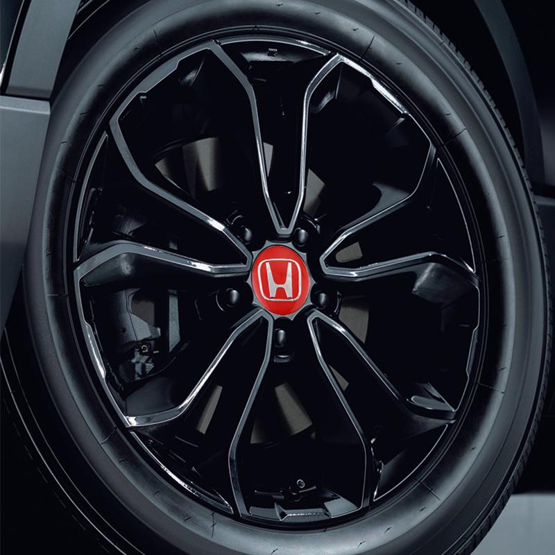 CKBSX1 4Pcs Aluminum Car Wheel Hub Cap Stickers Emblem Accessories For Honda Pilot Odyssey Civic HR-V Prologue ZR-V Passport Fit Freed