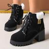 Fleece Fashion Front Lace-up Martin Boots Women's Boots 2025 New Foreign Trade Large Size 2025