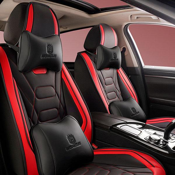 Neue Leder Autositzbezüge Vorne/Hinten Autositzbezug Kunstleder Automobil Fahrzeug Kissenbezug für Autos Universal Auto Innenraumzubehör