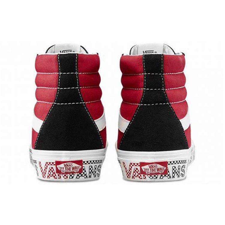 Vans SK8 HI Sidewall Logo Black Racing Red Suede Skate Shoes 'Black Racing Red' VN0A4BV6SXX