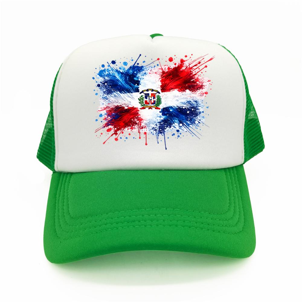 Dominican Republic Flag Baseball Cap Unisex Adjustable Mesh Hat Breathable DR Dominican Trucker Caps