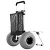 Beach Dolly with Big Wheels for Sand, 505 X 374 Mm Cargo Deck, Folding Sand Cart with 320 Mm Balloon Wheels, 75 Kg Load Capacity, 860-1160 Mm