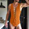 INCERUN Herren Ärmellos Ausgeschnitten Bandage Schnürung Skinny Jumpsuits Bodysuits