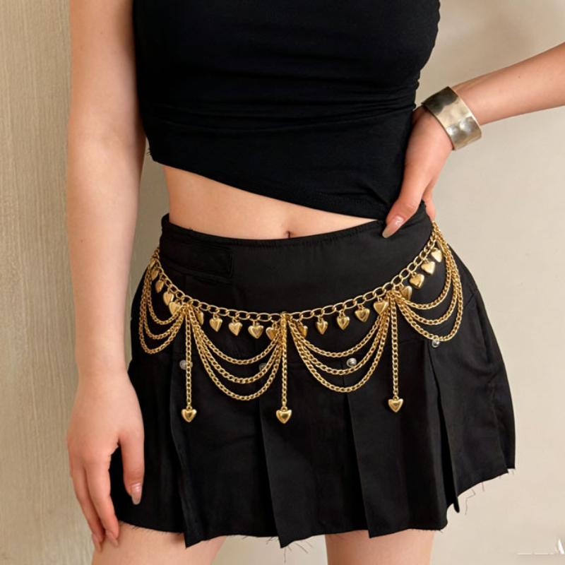 Fashion Tassel Waist Chain For Women Glitter Pearl Pendant Belt Strap Dress Crop Top Bikini Sexy Waist Decorative Chain