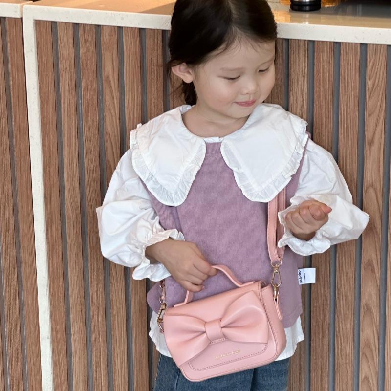 Mini Pu Charming Handbag For Girls And Boys With Delightful Bow Design For School Use