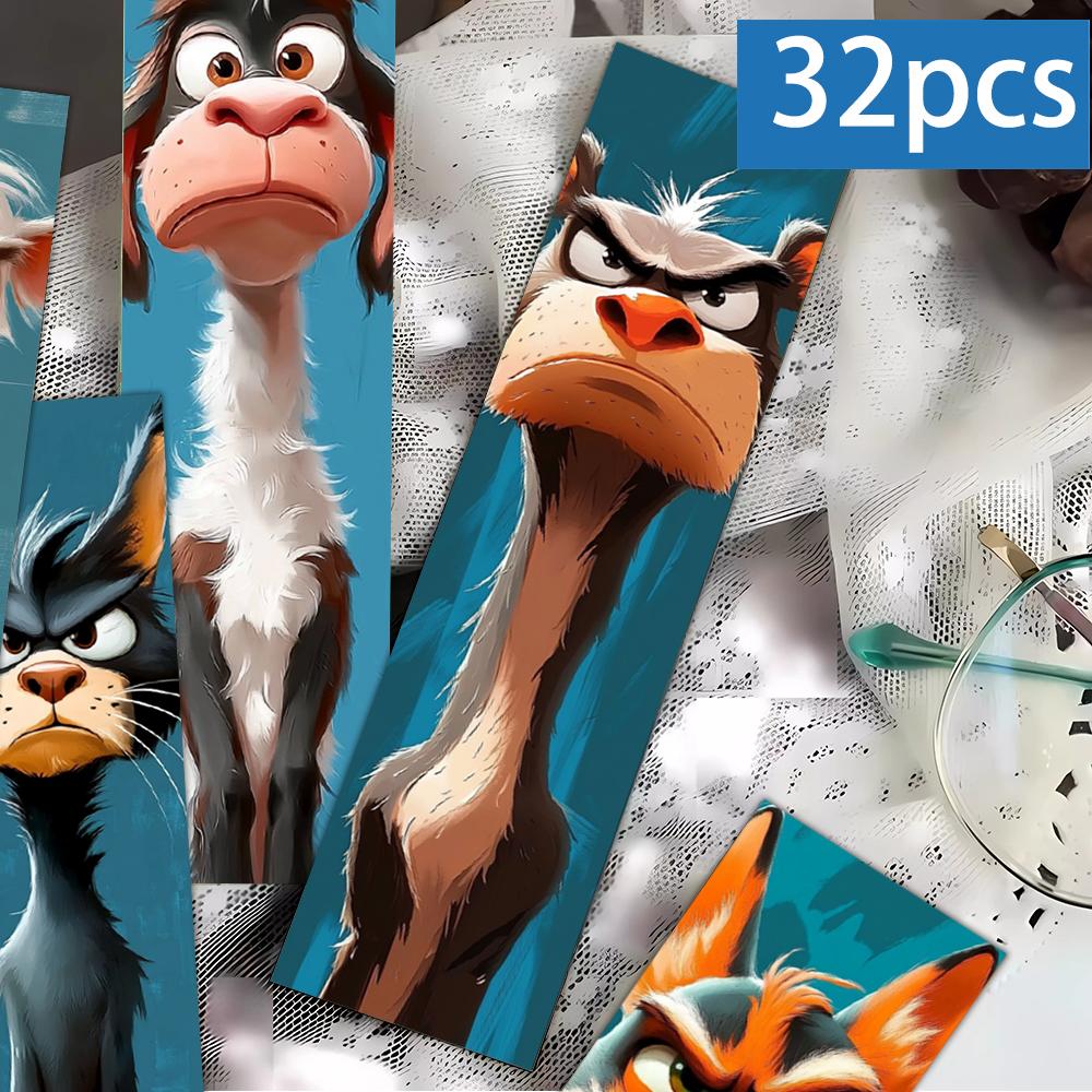 32 pièces, Marque-pages Animaux en colère, Saison de la rentrée scolaire, Noël, Halloween, Convient aux enseignants, aux lecteurs et aux anniversaires.
