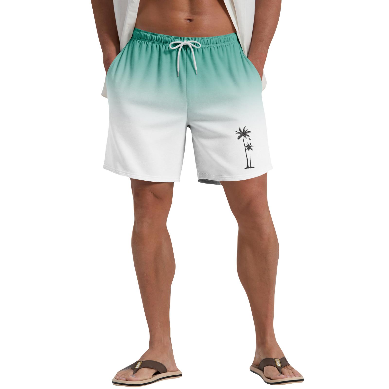 

Мужские повседневные пляжные шорты с гавайским растительным принтом XL