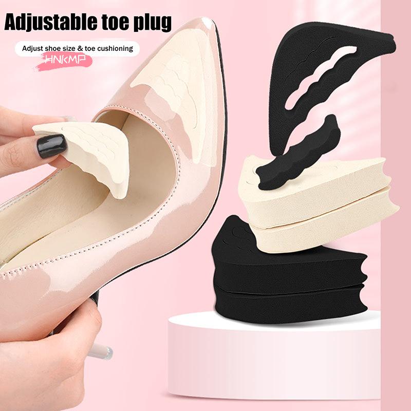 Unisex Memory Foam Toe Plug Soft Half Insoles Reusable Adjustable Toe Sponge Filler Insert for Shoes Foot Brace Pads for BigFeet
