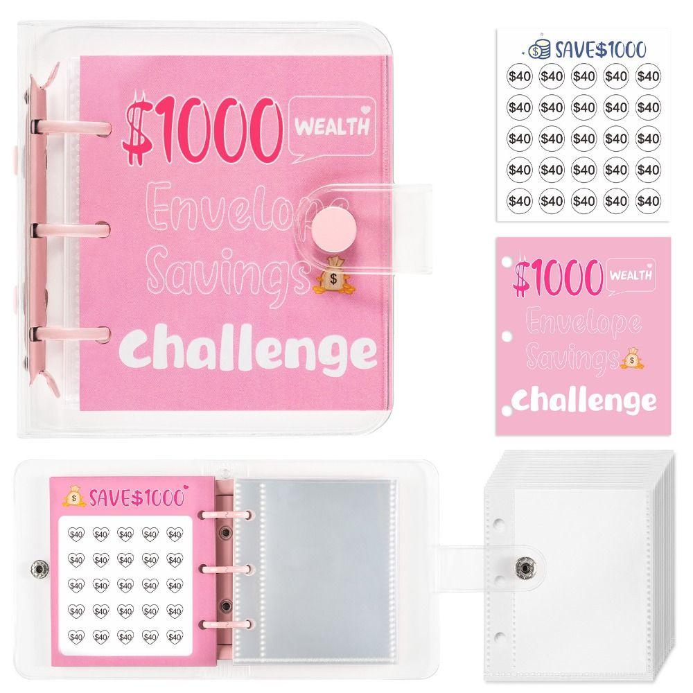 PVC Savings Challenges Book Mini Envelope Savings Challenge Easy To Use Money Saving Binder Kids
