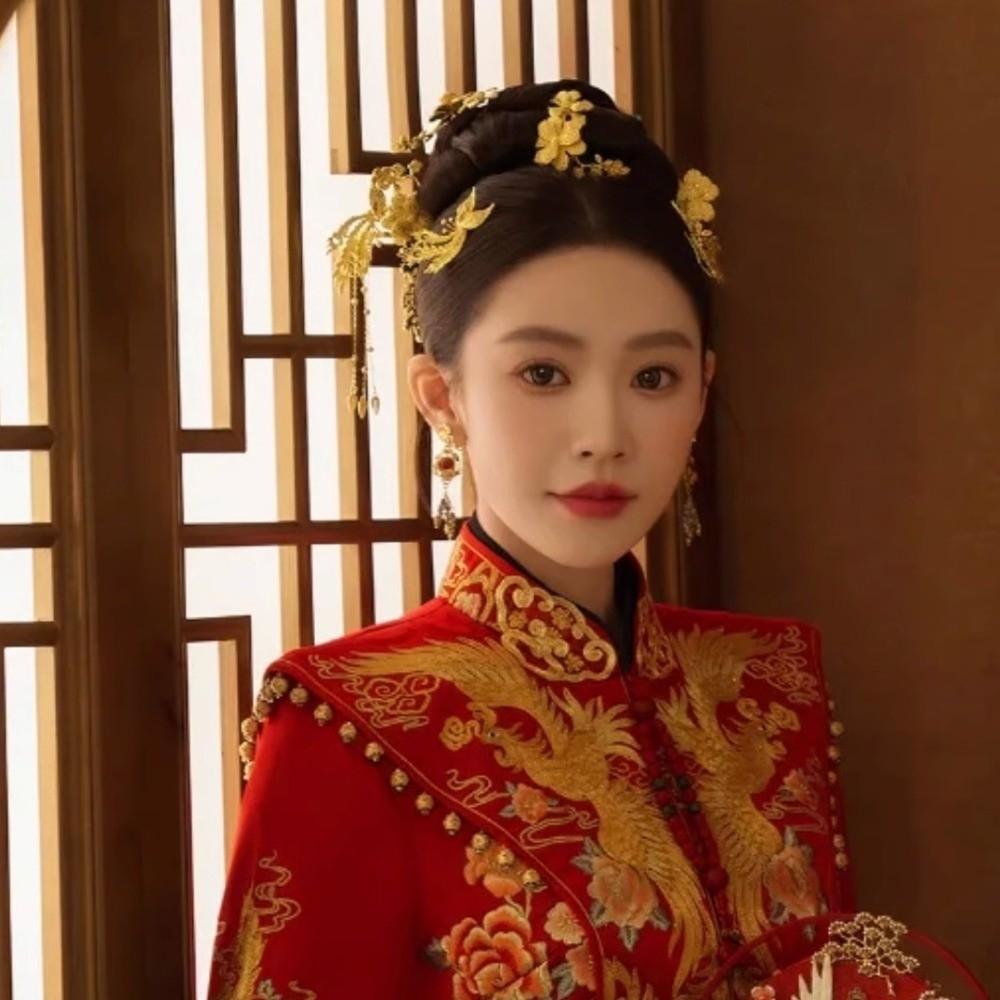 Gold Tassel Hairpins Ancient Style Bridal Hair Ornament Classical Phoenix Hairpin Set  Ladies