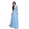 French blue V-neck thin polka dot dress women's long waist seaside vacation style high-end temperament dress