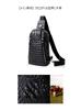 Whatna Cowhide Leather Crossbody Genuine Black Leather Cowhide Crocodile-Embossed Bag, One-Shoulder Bag, Men's, Leather, Thick, (KX5010-Black Leather)