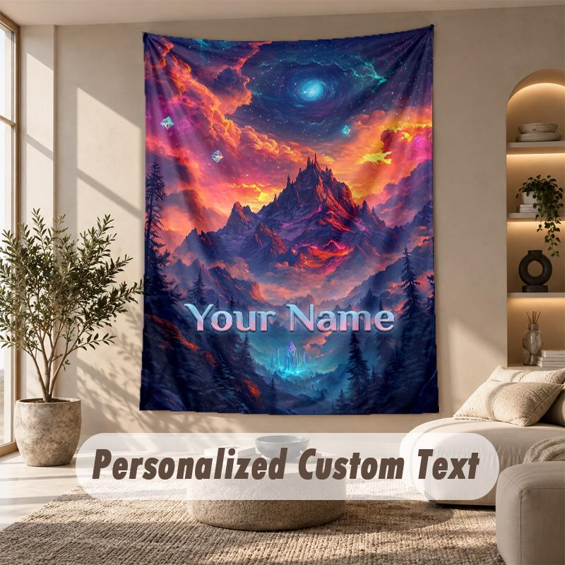 Tapestry Custom Name Text, Wall Hanging Tapestry Home Room DecorWorld of Warcraft
