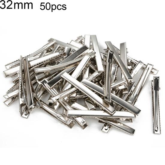 50 Pcs Metal Single Prong Alligator Women Hair Clips Barrette DIY 32mm-75mm