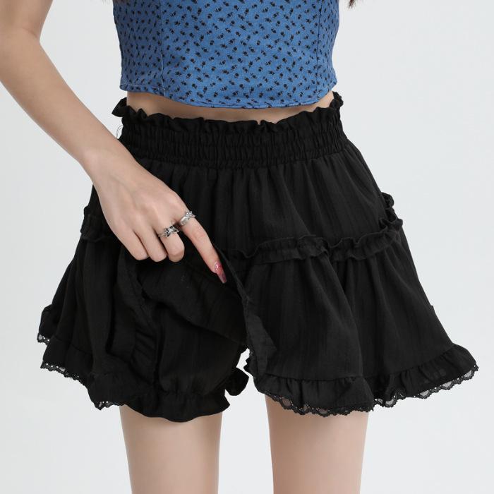 

Плиссированная мини-юбка с высокой талией в балетном стиле для женщин - Коллекция весна/лето 2025 с подкладкой и стройнящей драпировкой XL (115-125 jin) чёрный